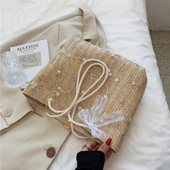 Stylish Woven Tote Shoulder Bag for Women