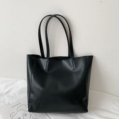 Minimalist Tote Bag Shoulder Shopper Solid Casual Versatile Bag