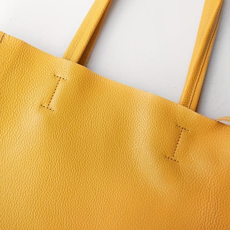 Minimalist Tote Bag Shoulder Shopper Solid Casual Versatile Bag