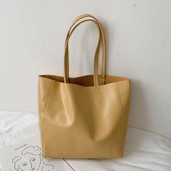 Minimalist Tote Bag Shoulder Shopper Solid Casual Versatile Bag
