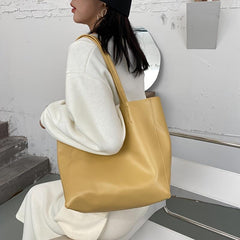 Minimalist Tote Bag Shoulder Shopper Solid Casual Versatile Bag