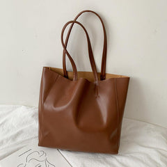 Minimalist Tote Bag Shoulder Shopper Solid Casual Versatile Bag