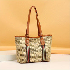 Boho Style Straw Woven Tote Bag Large Capacity Shoulder Bag