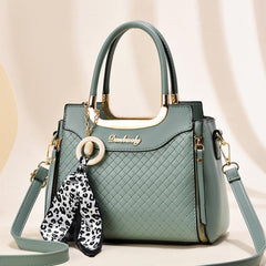 Argyle Woven Handbags Small Scarf Decor Crossbody Bag Top Handle Satchel
