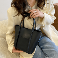 Mini Crossbody Satchel Bag PU Leather Textured Bucket Bag Versatile Shoulder Bag