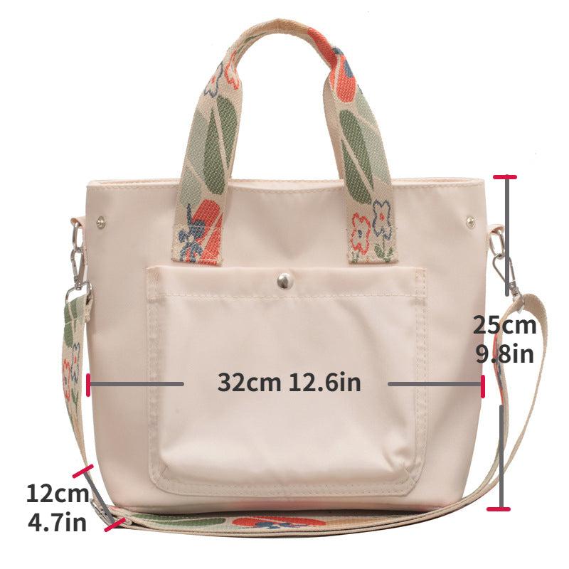 Floral Strap Tote Bag Large Capacity Crossbody Handbag