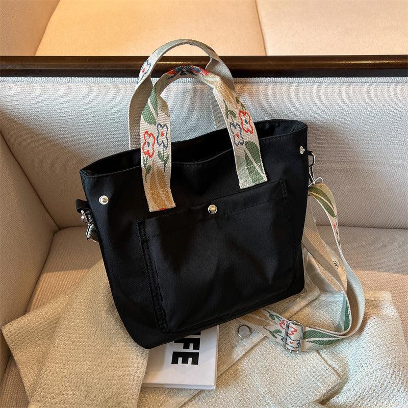 Floral Strap Tote Bag Large Capacity Crossbody Handbag