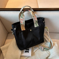 Floral Strap Tote Bag Large Capacity Crossbody Handbag