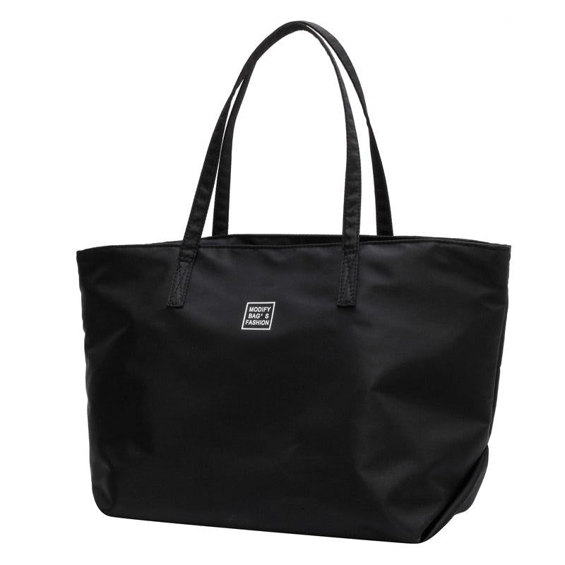 Large Capacity Solid Tote Bag Nylon Durable Shoulder Bag