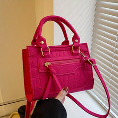 Small Felt Tote Bag Zipper Crossbody Square Purse