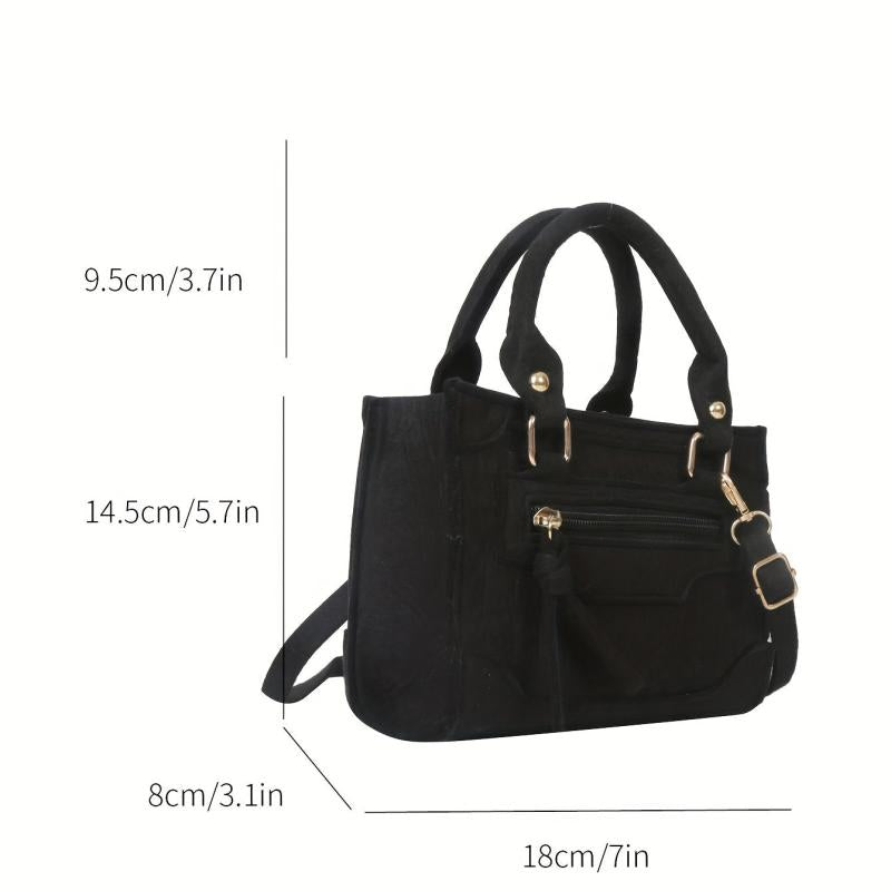Small Felt Tote Bag Zipper Crossbody Square Purse