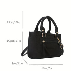 Small Felt Tote Bag Zipper Crossbody Square Purse