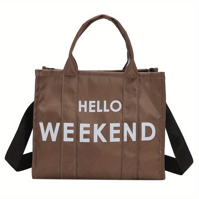 Stylish Letter Print Tote Shoulder Bag Work Top Handles