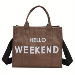 Stylish Letter Print Tote Shoulder Bag Work Top Handles