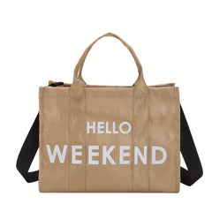 Stylish Letter Print Tote Shoulder Bag Work Top Handles