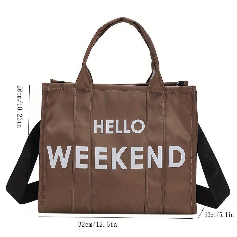 Stylish Letter Print Tote Shoulder Bag Work Top Handles