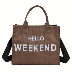 Stylish Letter Print Tote Shoulder Bag Work Top Handles