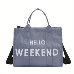 Stylish Letter Print Tote Shoulder Bag Work Top Handles