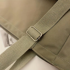Solid Canvas Tote Bag Student Shoulder Bag Crossbody Bag