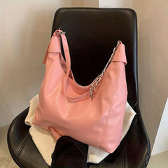 Minimalist Solid Hobo Shoulder Bag Chain Bag Women's Tote Bag