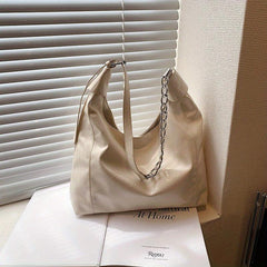 Minimalist Solid Hobo Shoulder Bag Chain Bag Women's Tote Bag