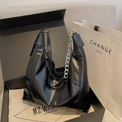 Minimalist Solid Hobo Shoulder Bag Chain Bag Women's Tote Bag