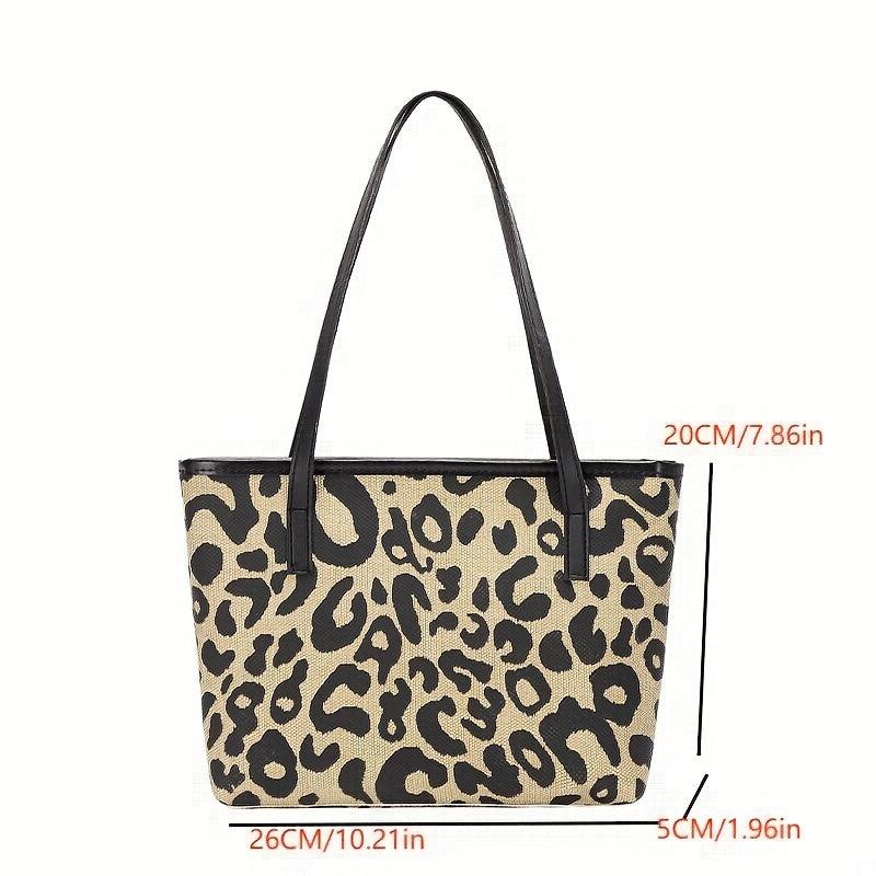 Leopard Print Tote Bag Large Capacity Handbag Women's Shoulder Bag