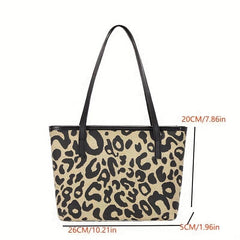 Leopard Print Tote Bag Large Capacity Handbag Women's Shoulder Bag