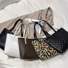 Leopard Print Tote Bag Large Capacity Handbag Women's Shoulder Bag