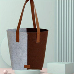 Casual Colorblock Tote Shoulder Bag All Match Storage Handbag