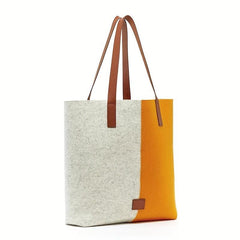 Casual Colorblock Tote Shoulder Bag All Match Storage Handbag