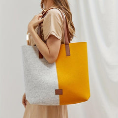 Casual Colorblock Tote Shoulder Bag All Match Storage Handbag