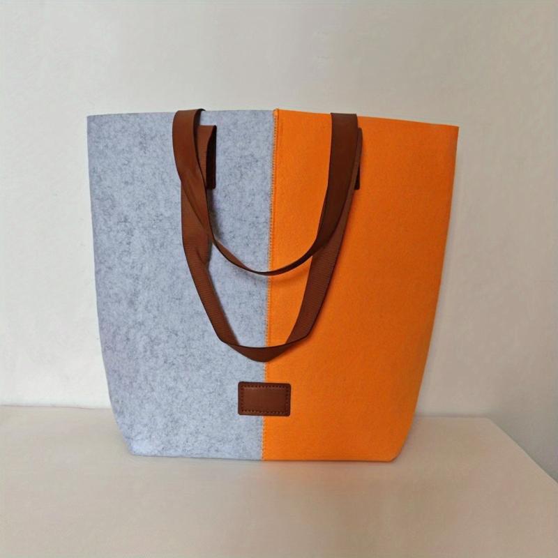 Casual Colorblock Tote Shoulder Bag All Match Storage Handbag