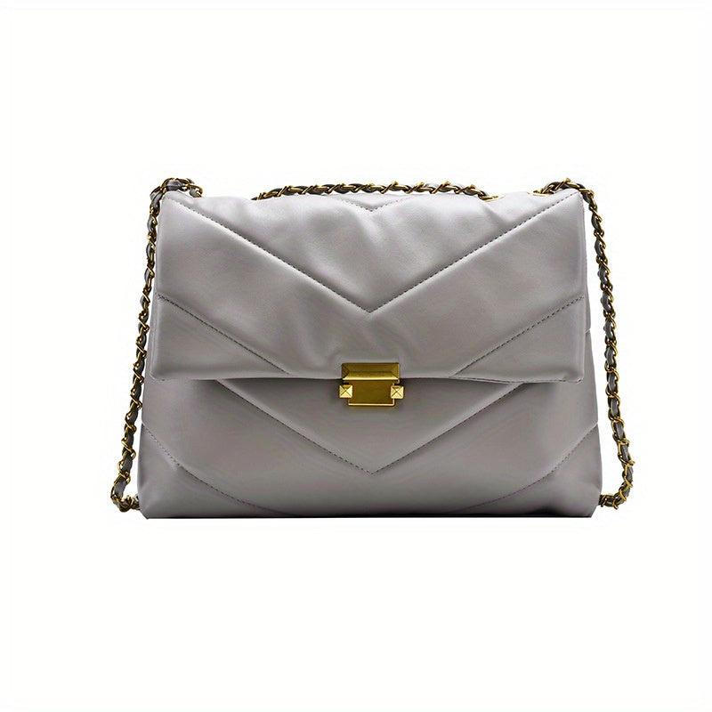 Chevron Quilted Tote Bag Chain Shoulder Bag Women's Large Capacity