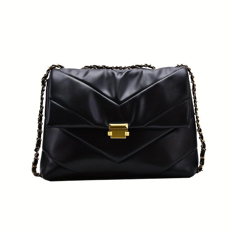 Chevron Quilted Tote Bag Chain Shoulder Bag Women's Large Capacity