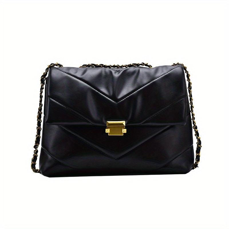 Chevron Quilted Tote Bag Chain Shoulder Bag Women's Large Capacity