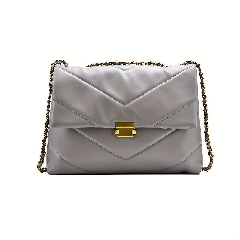 Chevron Quilted Tote Bag Chain Shoulder Bag Women's Large Capacity