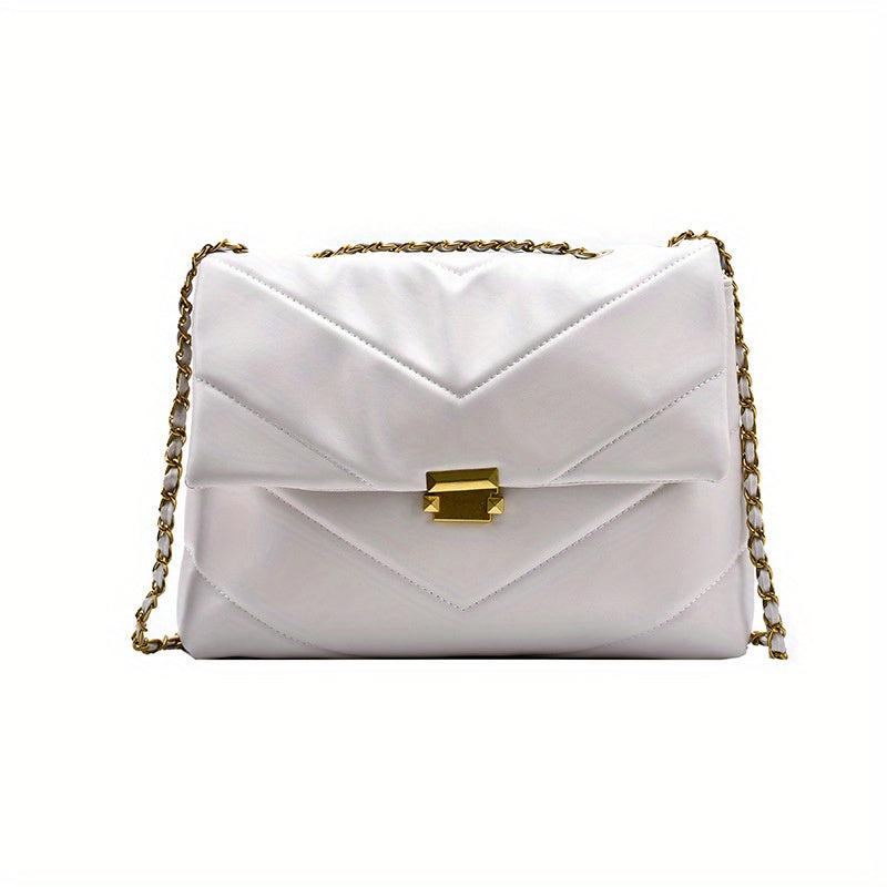 Chevron Quilted Tote Bag Chain Shoulder Bag Women's Large Capacity
