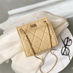 Quilted Crossbody Bag for Women, Small Square Purse with Chain Shoulder Strap