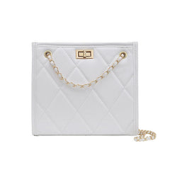 Quilted Crossbody Bag for Women, Small Square Purse with Chain Shoulder Strap