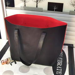 Large Capacity PU Leather Tote Bag Textured Shoulder Bag