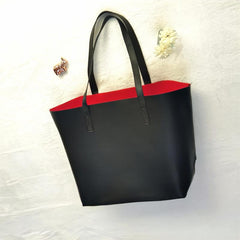 Large Capacity PU Leather Tote Bag Textured Shoulder Bag