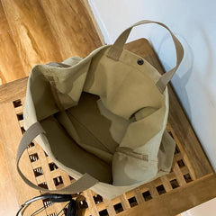 Large Capacity Canvas Tote Bag Lightweight Handheld Hobo Bag
