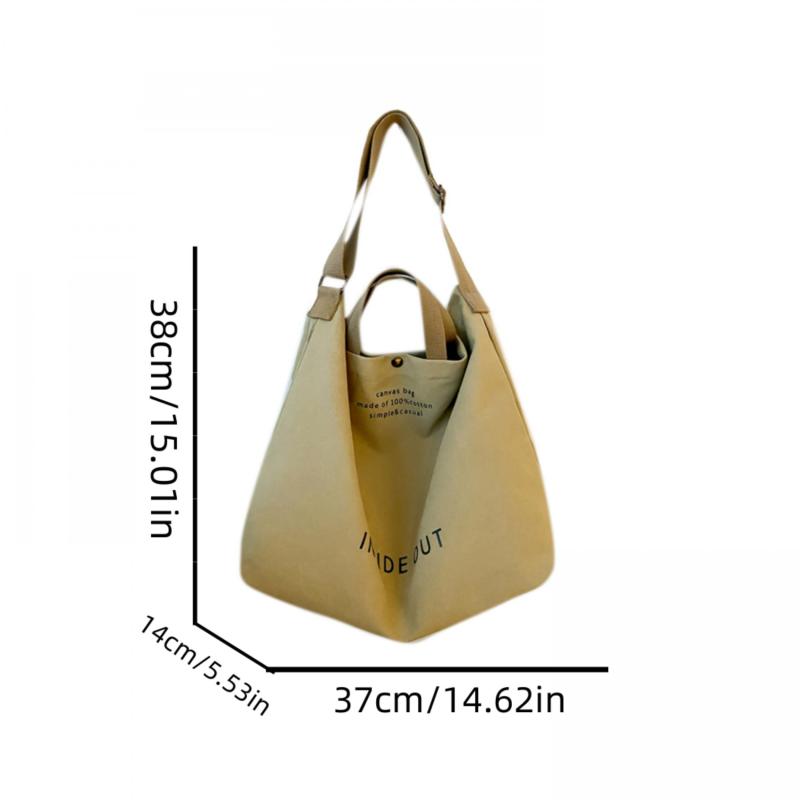 Large Capacity Canvas Tote Bag Lightweight Handheld Hobo Bag