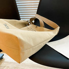 Large Capacity Canvas Tote Bag Lightweight Handheld Hobo Bag
