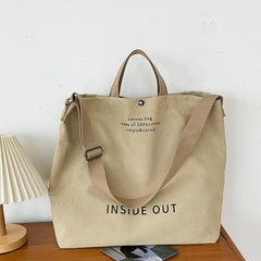 Large Capacity Canvas Tote Bag Lightweight Handheld Hobo Bag