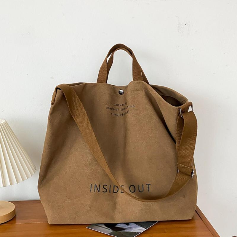 Large Capacity Canvas Tote Bag Lightweight Handheld Hobo Bag