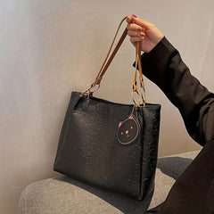 Cartoon Embossed Large Capacity Tote Bag for Commuter & School