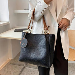 Cartoon Embossed Large Capacity Tote Bag for Commuter & School