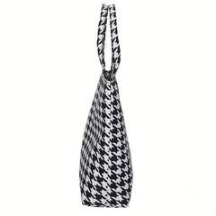 Houndstooth Pattern Shoulder Bag Stylish Tote Bag